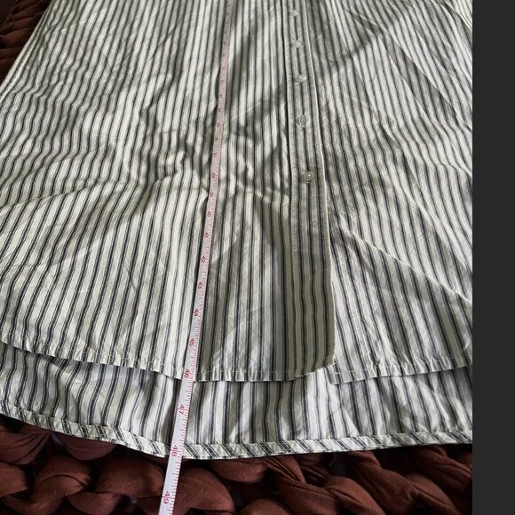 NWOT Everlane Midi Cotton Shirt Dress - Bone/Navy - Size L - Picture 11 of 12